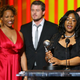 Zoanne Clack (second from left) and Shonda Rhimes (front and center) accepting an NAACP award for Grey's Anatomy. Photo credit: Getty Images